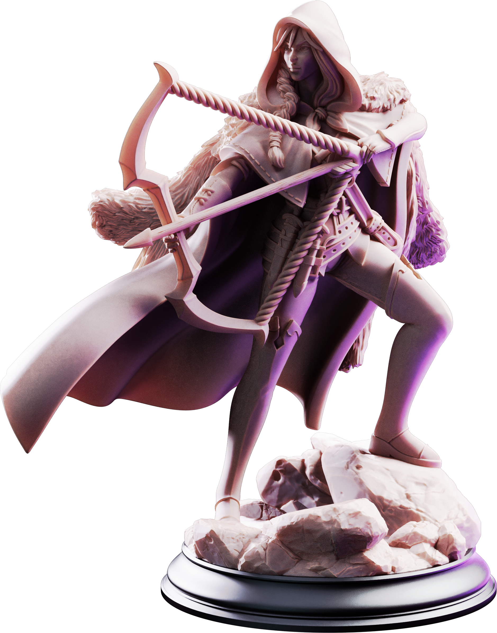 Unpainted resin miniature of The Crimson Hood, brigand of the woods — view 4 of 4