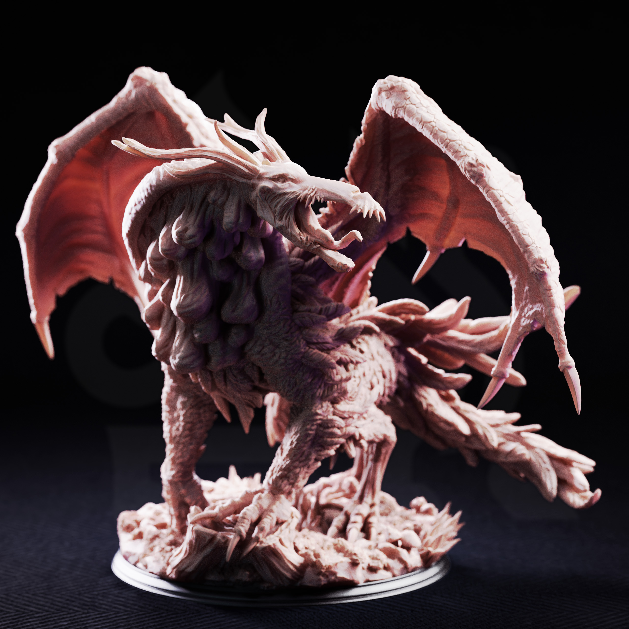 Unpainted resin miniature of The Jabberwock, monster of the tulgey wood