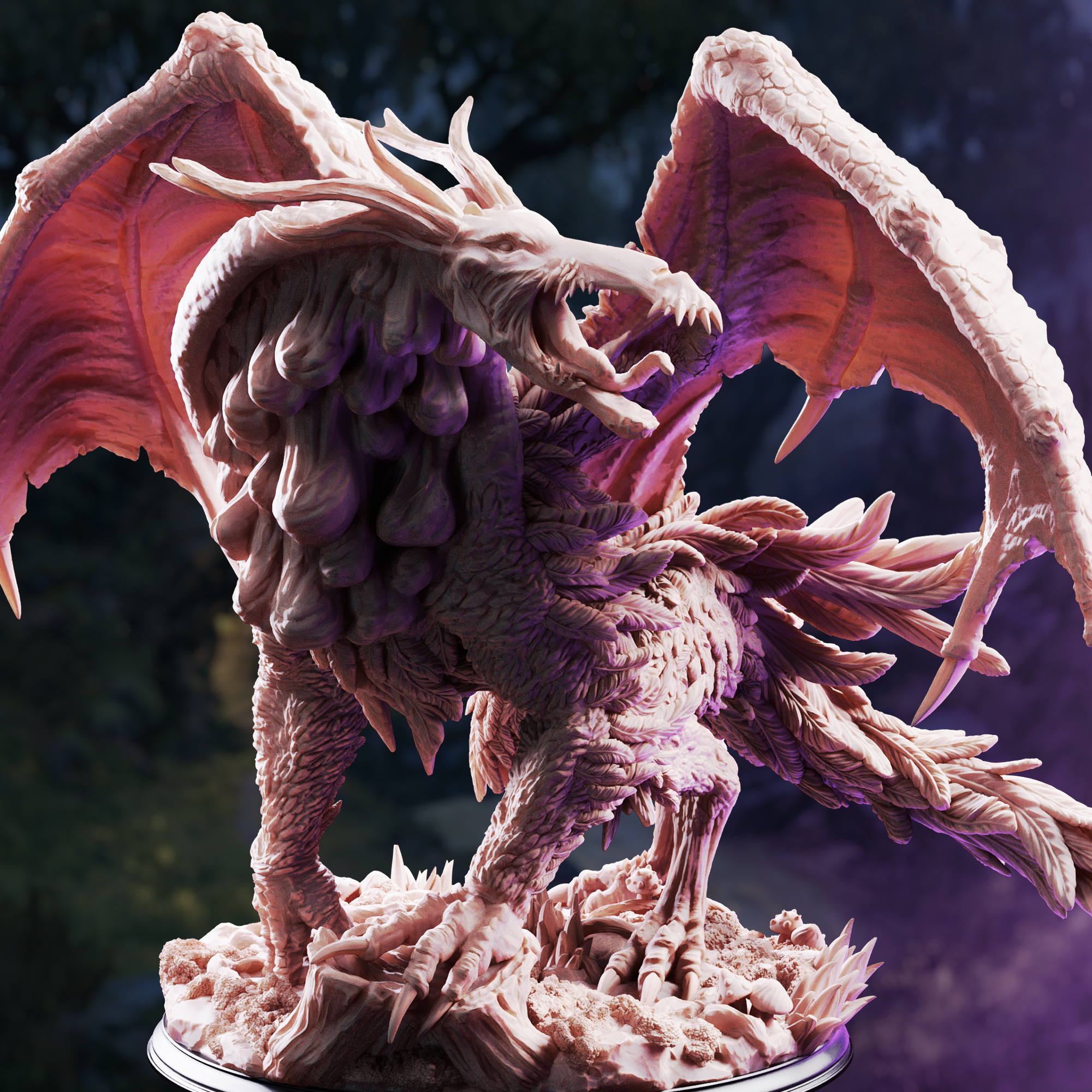 Unpainted resin miniature of The Jabberwock, monster of the tulgey wood — view 2 of 4