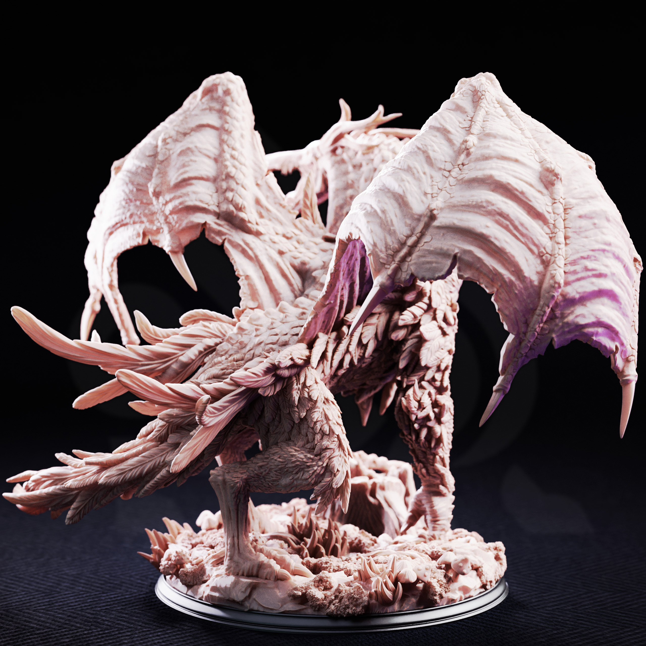 Unpainted resin miniature of The Jabberwock, monster of the tulgey wood — view 3 of 4