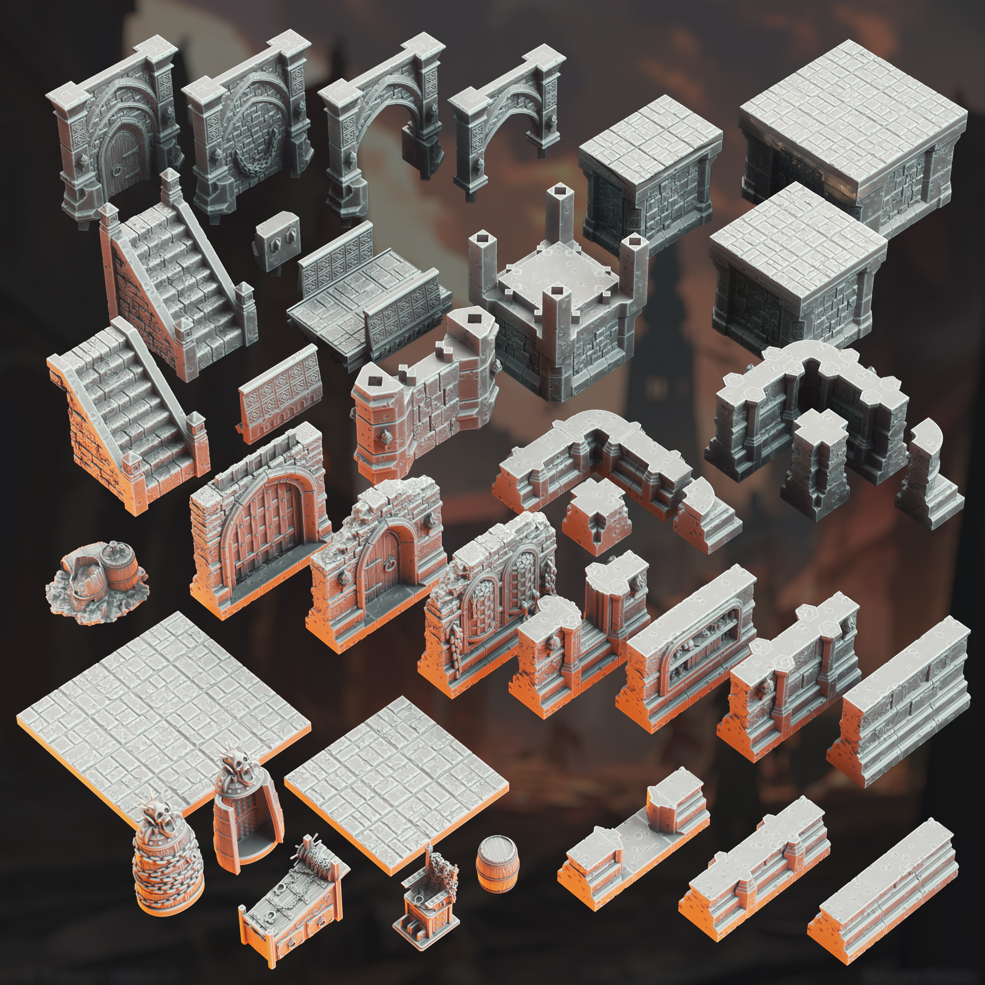 Unpainted resin miniature of The Lion’s Den Citadel - Modular Terrain Set