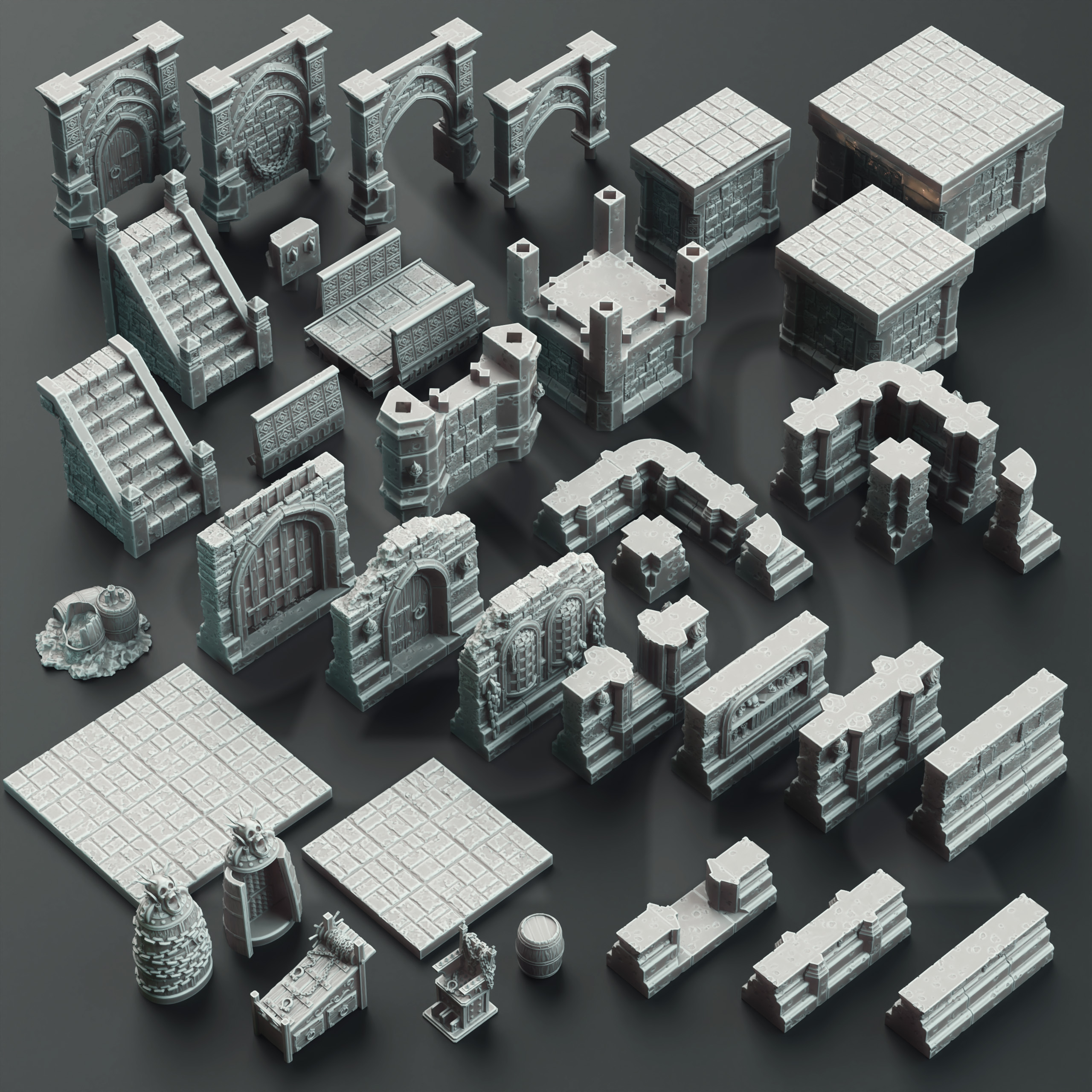 Unpainted resin miniature of The Lion’s Den Citadel - Modular Terrain Set — view 2 of 3