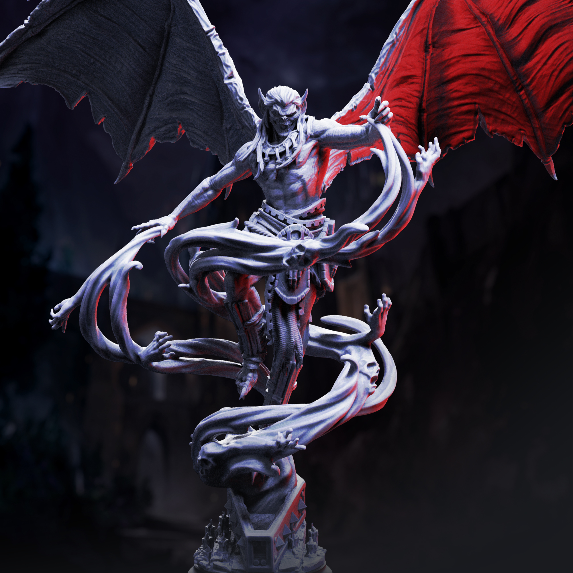Unpainted resin miniature of Theldranax the Ancient, elder vampire — view 2 of 4