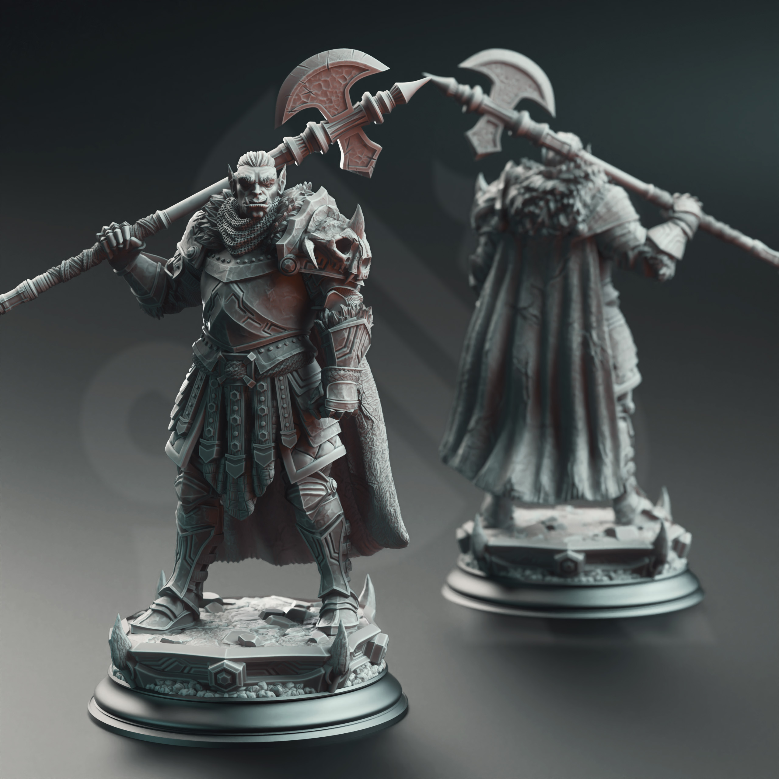 Unpainted resin miniature of Trenon the Chainbreaker - Orc Hero — view 2 of 4