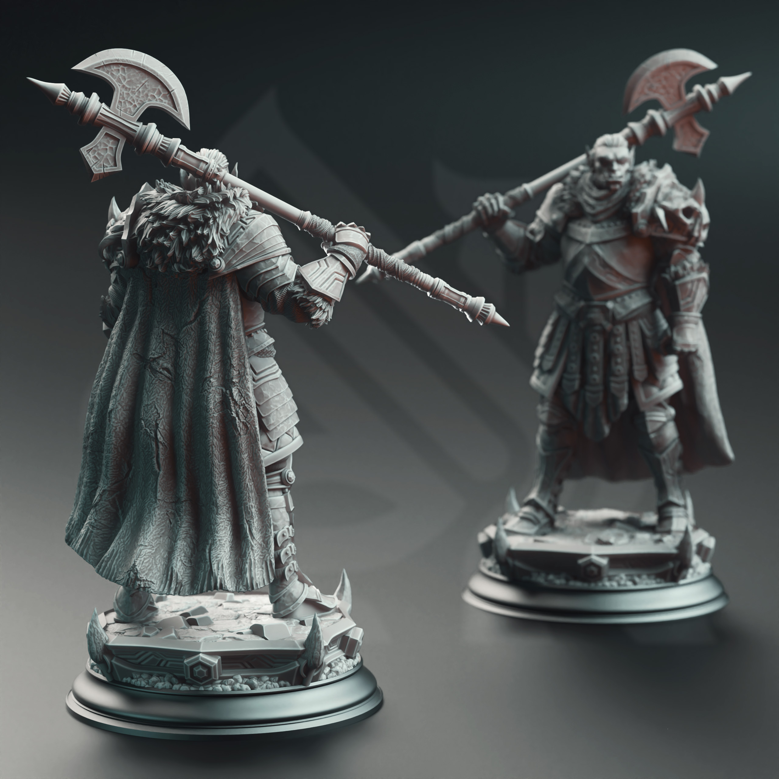Unpainted resin miniature of Trenon the Chainbreaker - Orc Hero — view 3 of 4