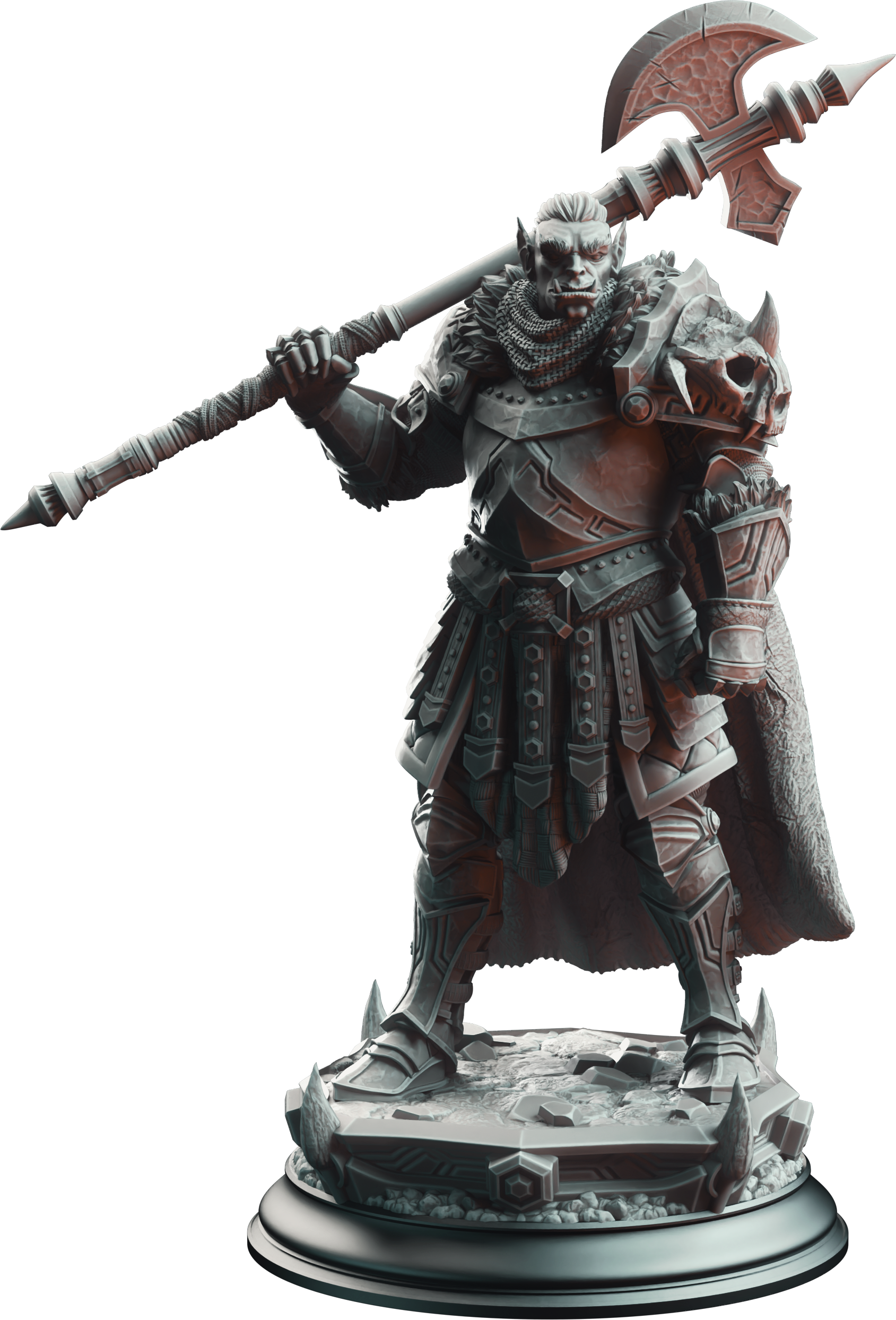 Unpainted resin miniature of Trenon the Chainbreaker - Orc Hero — view 4 of 4