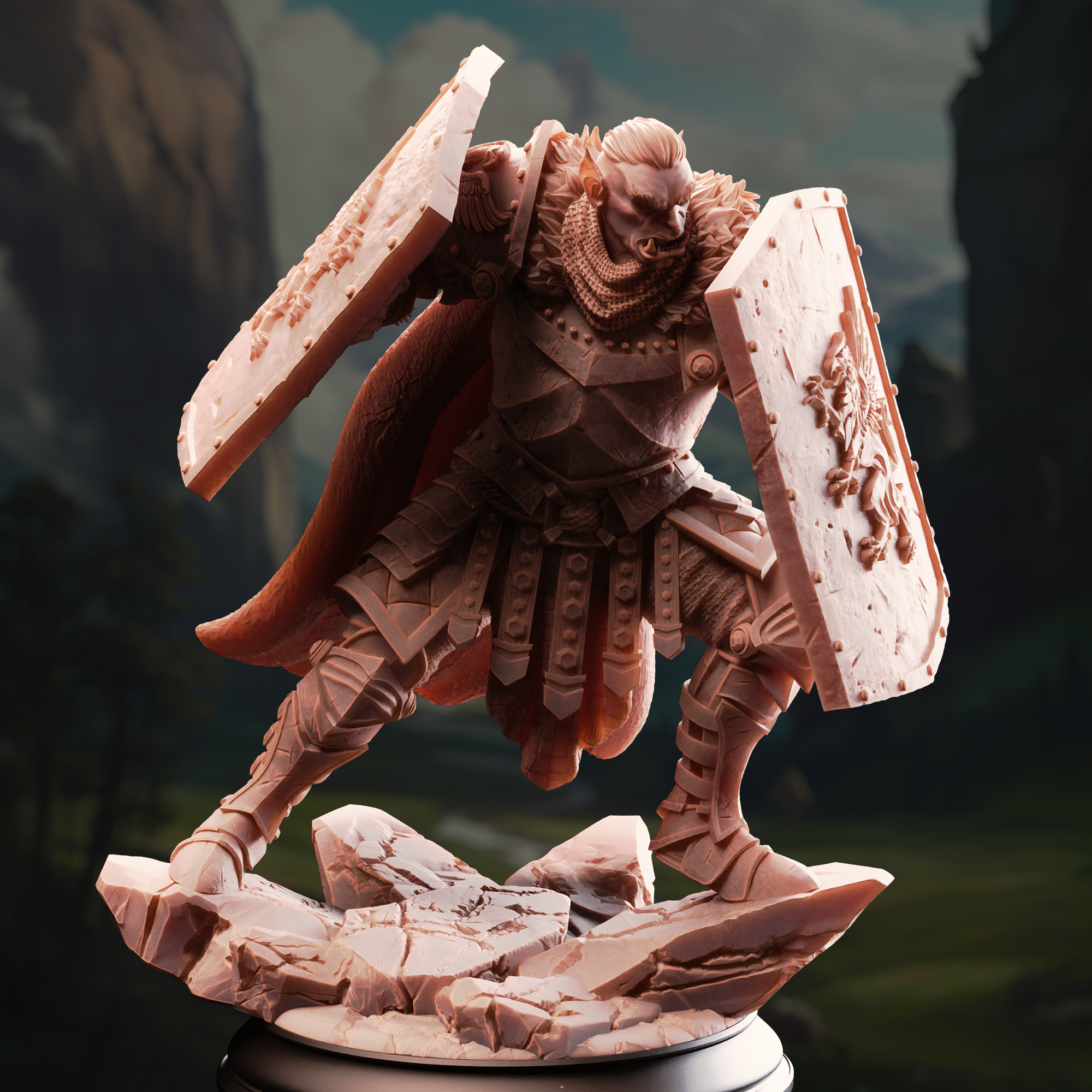 Unpainted resin miniature of Trenon the Remade, golden griffin vanguard — view 2 of 4