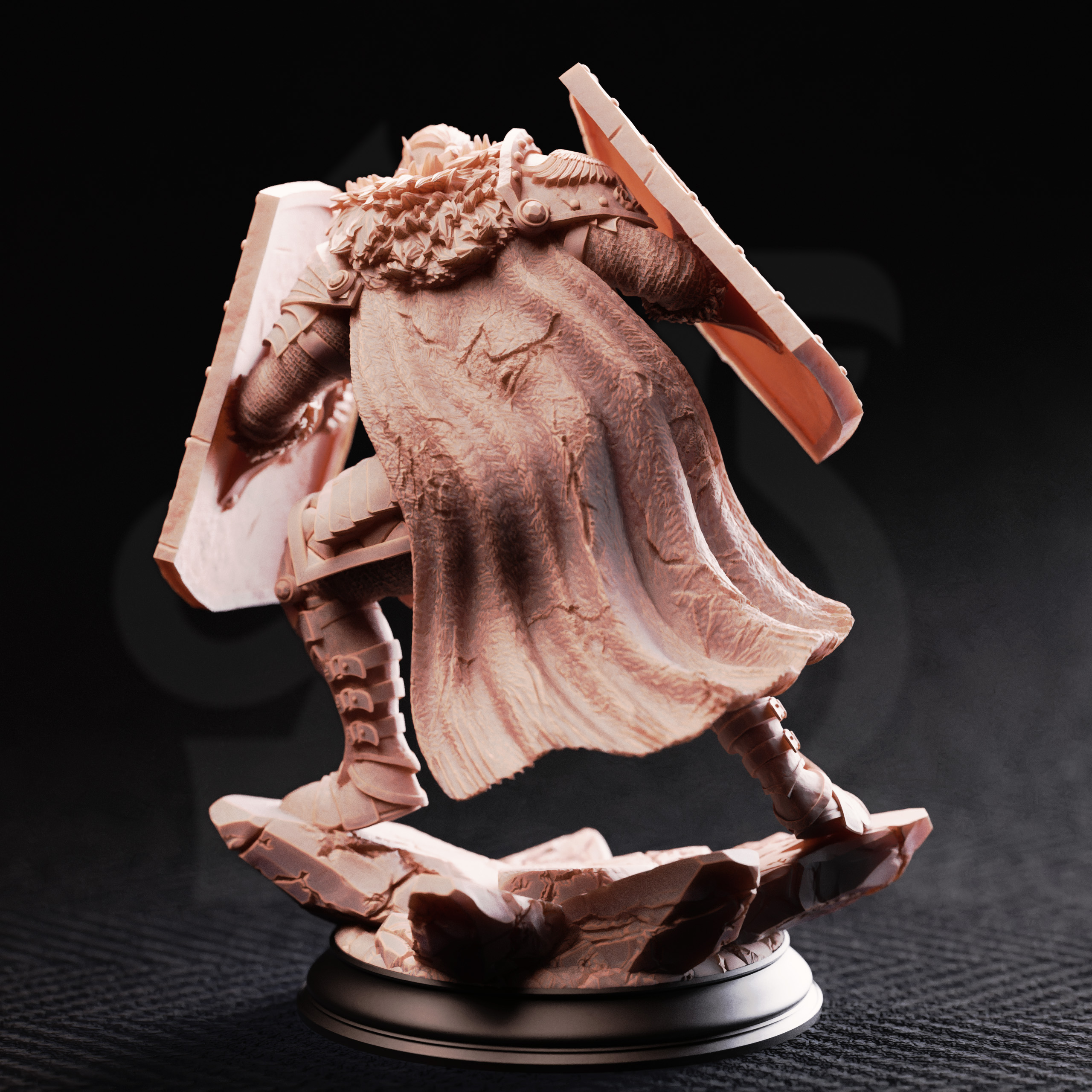 Unpainted resin miniature of Trenon the Remade, golden griffin vanguard — view 3 of 4