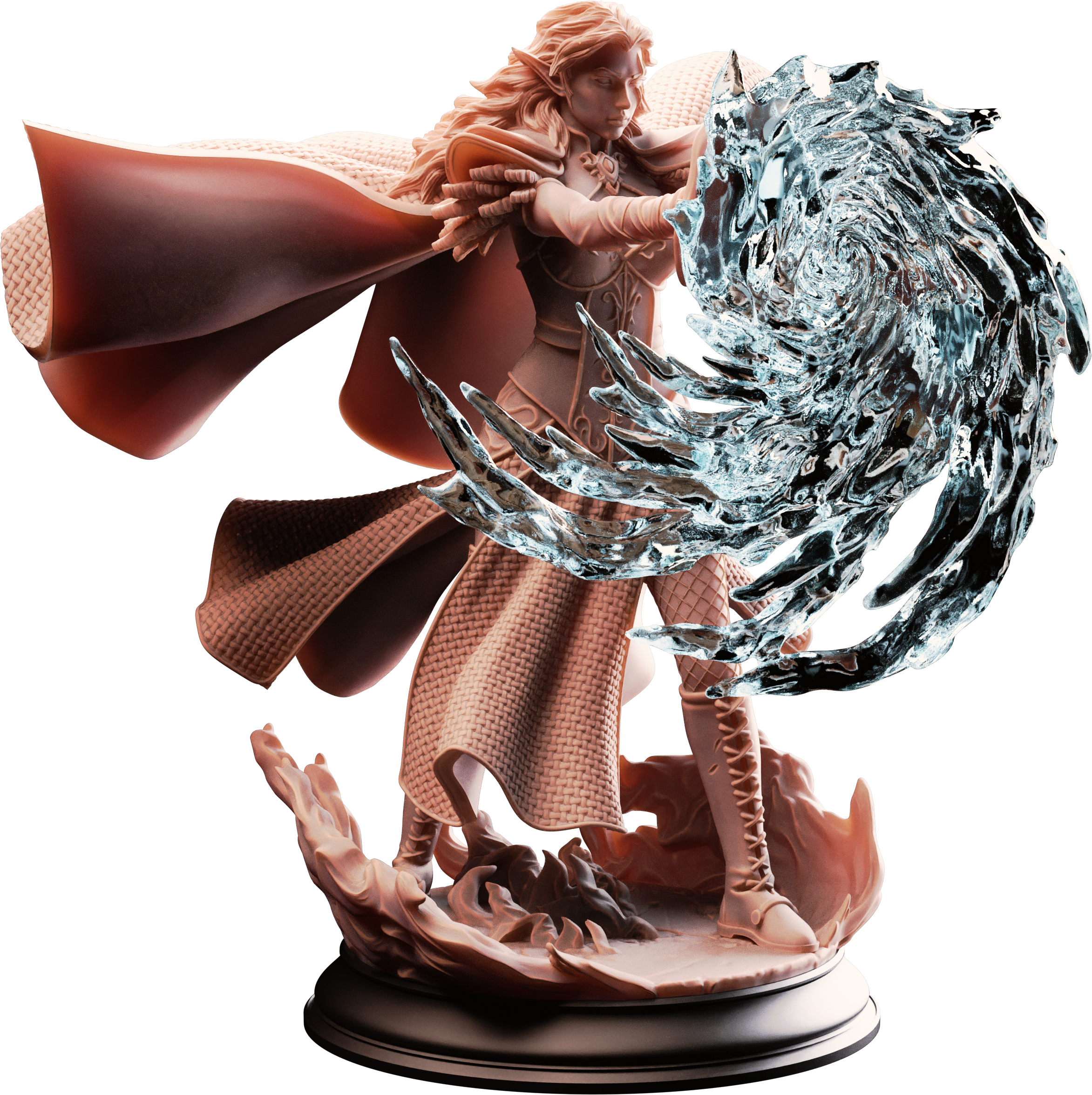 Unpainted resin miniature of Tyria Ravensong, unbridled sorceress — view 4 of 4