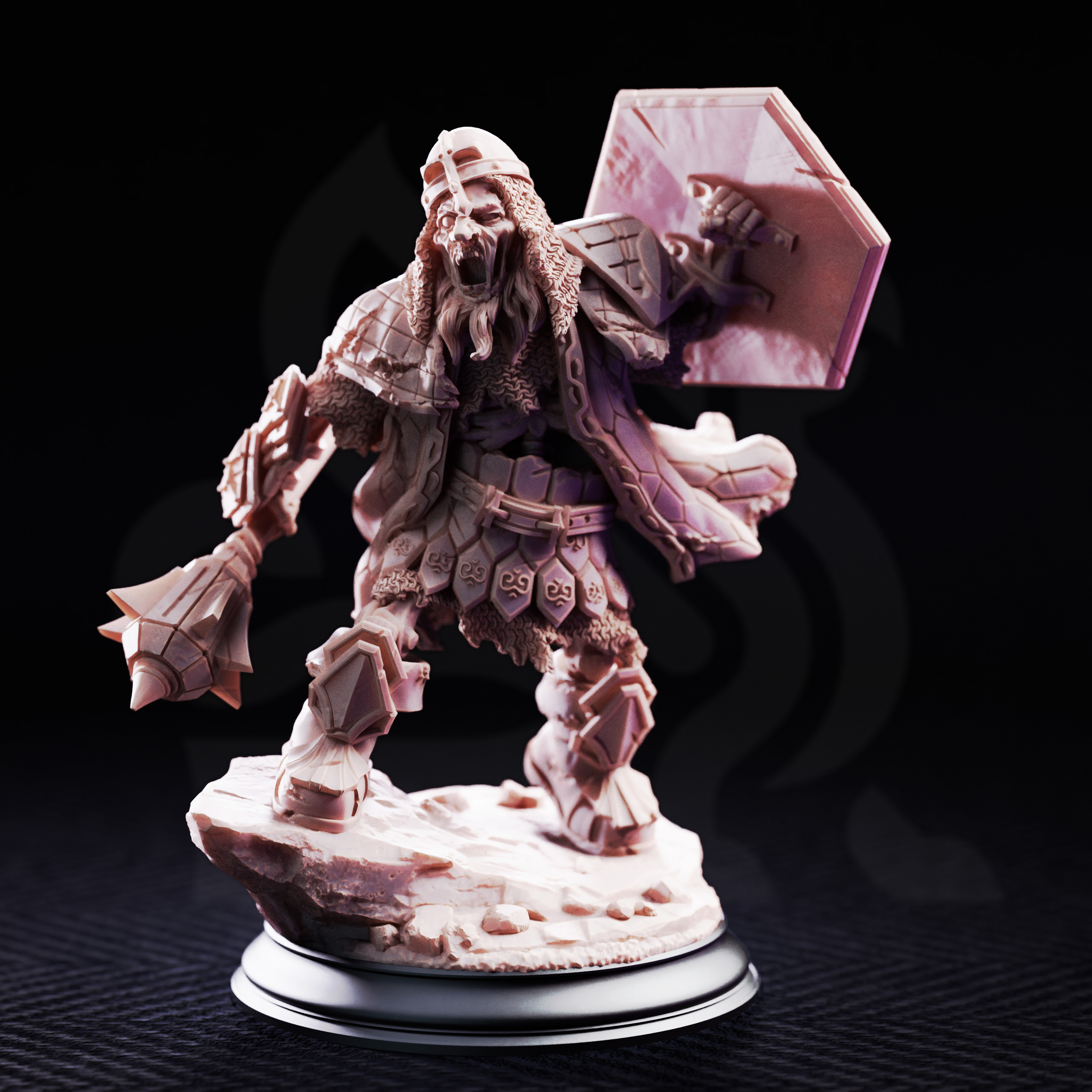 Unpainted resin miniature of Undead Dwarven Brothers
