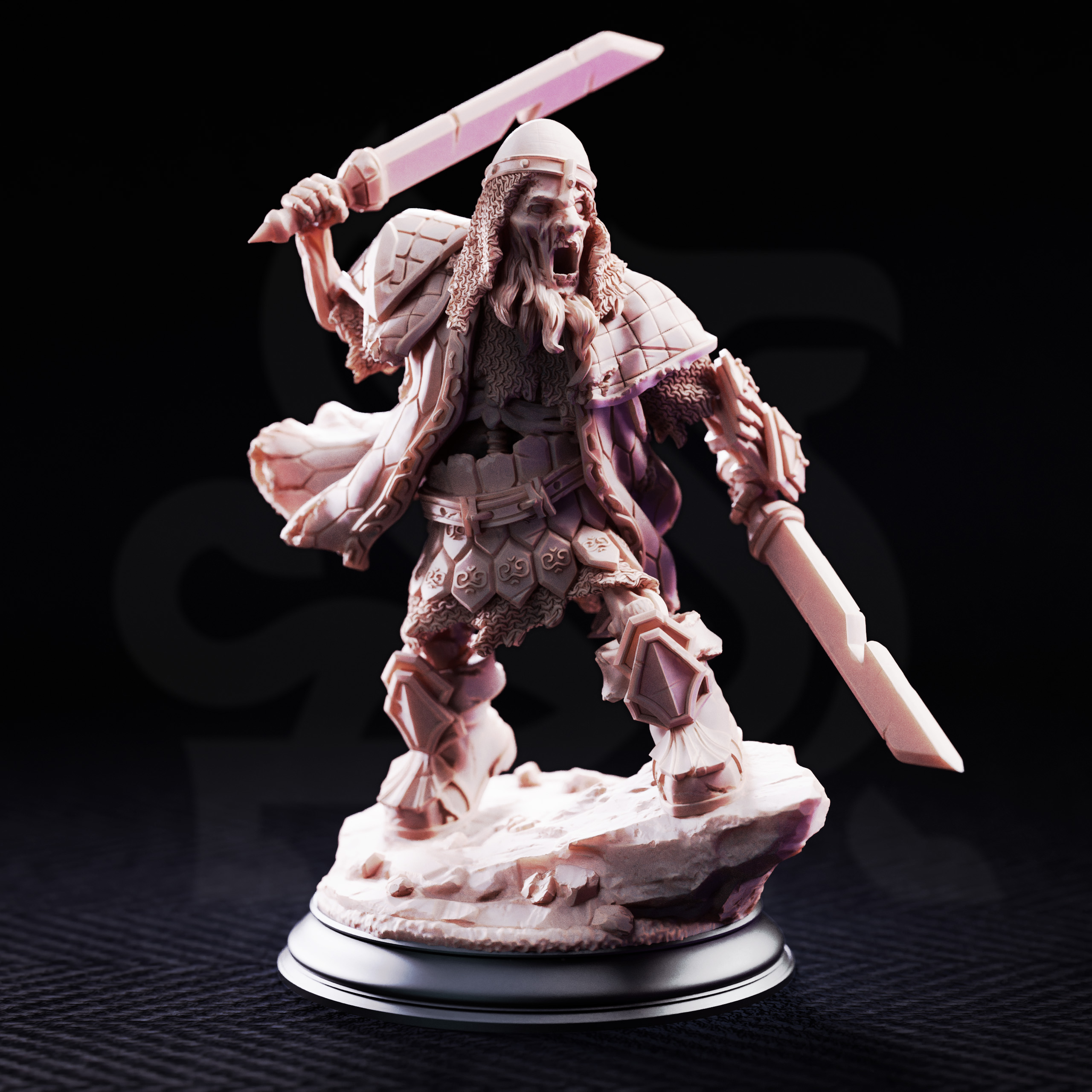 Unpainted resin miniature of Undead Dwarven Brothers — view 4 of 6