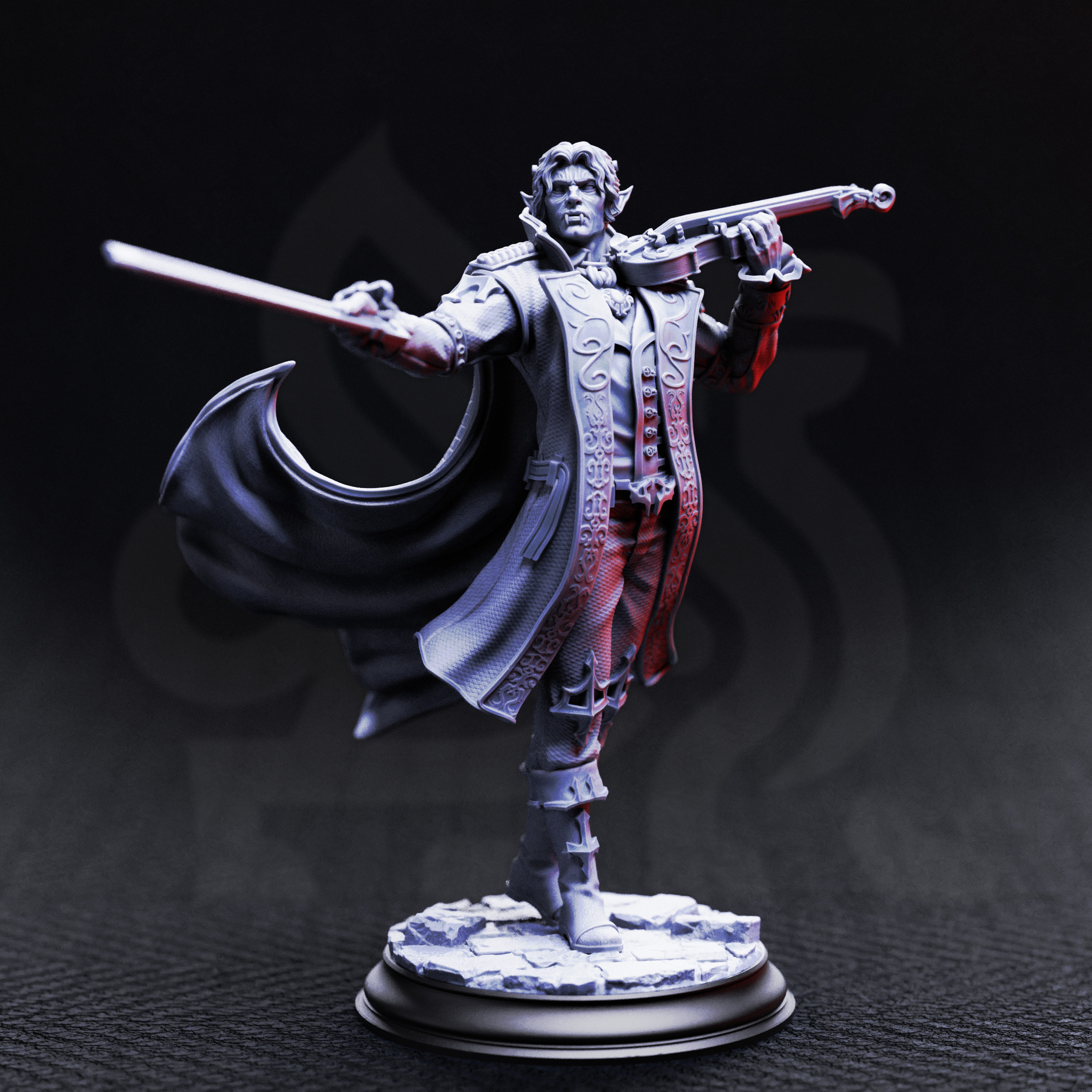 Unpainted resin miniature of Vampire Socialites, guests of the masquerade — view 3 of 6