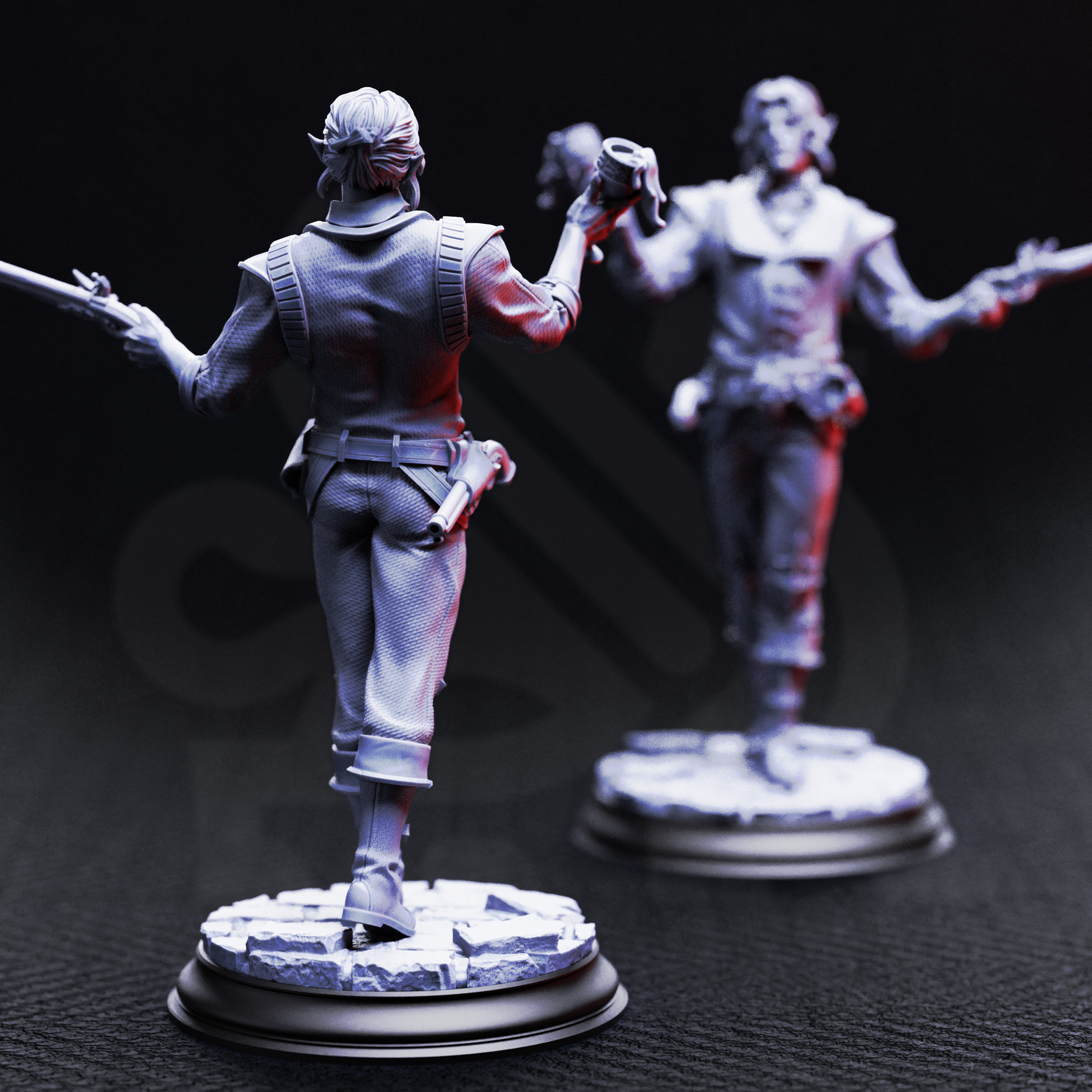 Unpainted resin miniature of Vampire Socialites, guests of the masquerade — view 6 of 6