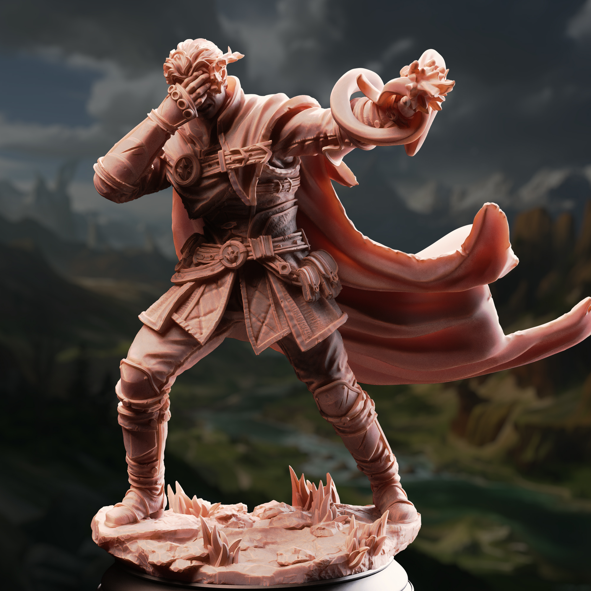 Unpainted resin miniature of Varys Farseeker, inquisitor initiate — view 2 of 4