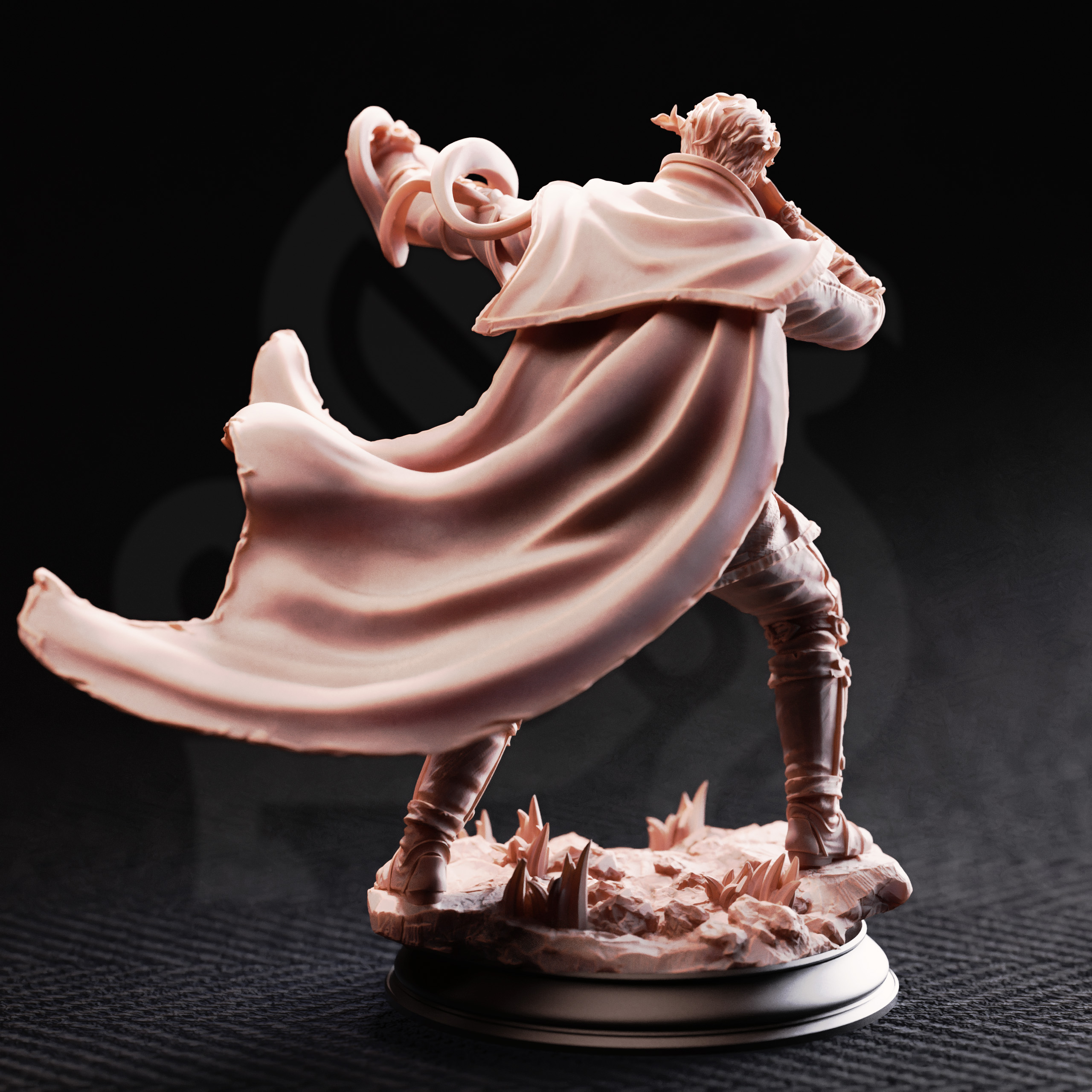 Unpainted resin miniature of Varys Farseeker, inquisitor initiate — view 3 of 4