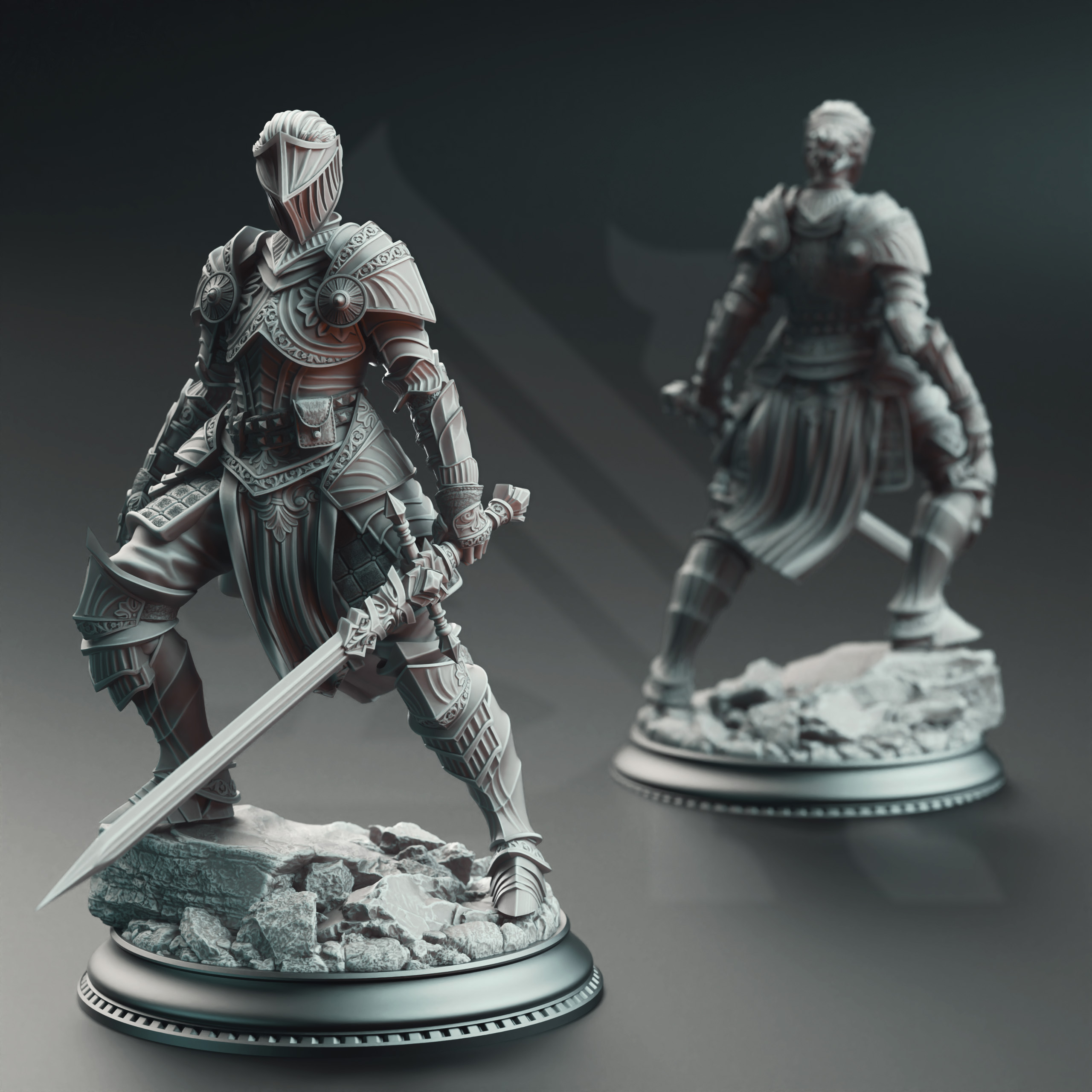 Unpainted resin miniature of Vera Lanius the Absolved - Knight Commander — view 2 of 4