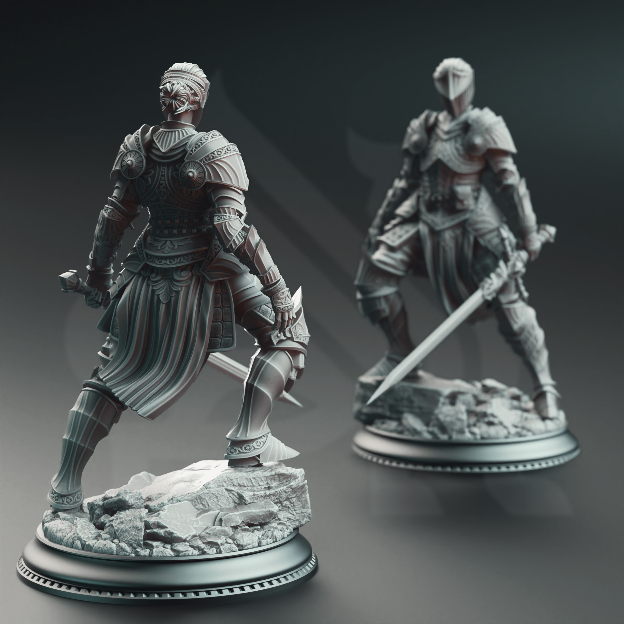 Unpainted resin miniature of Vera Lanius the Absolved - Knight Commander — view 3 of 4