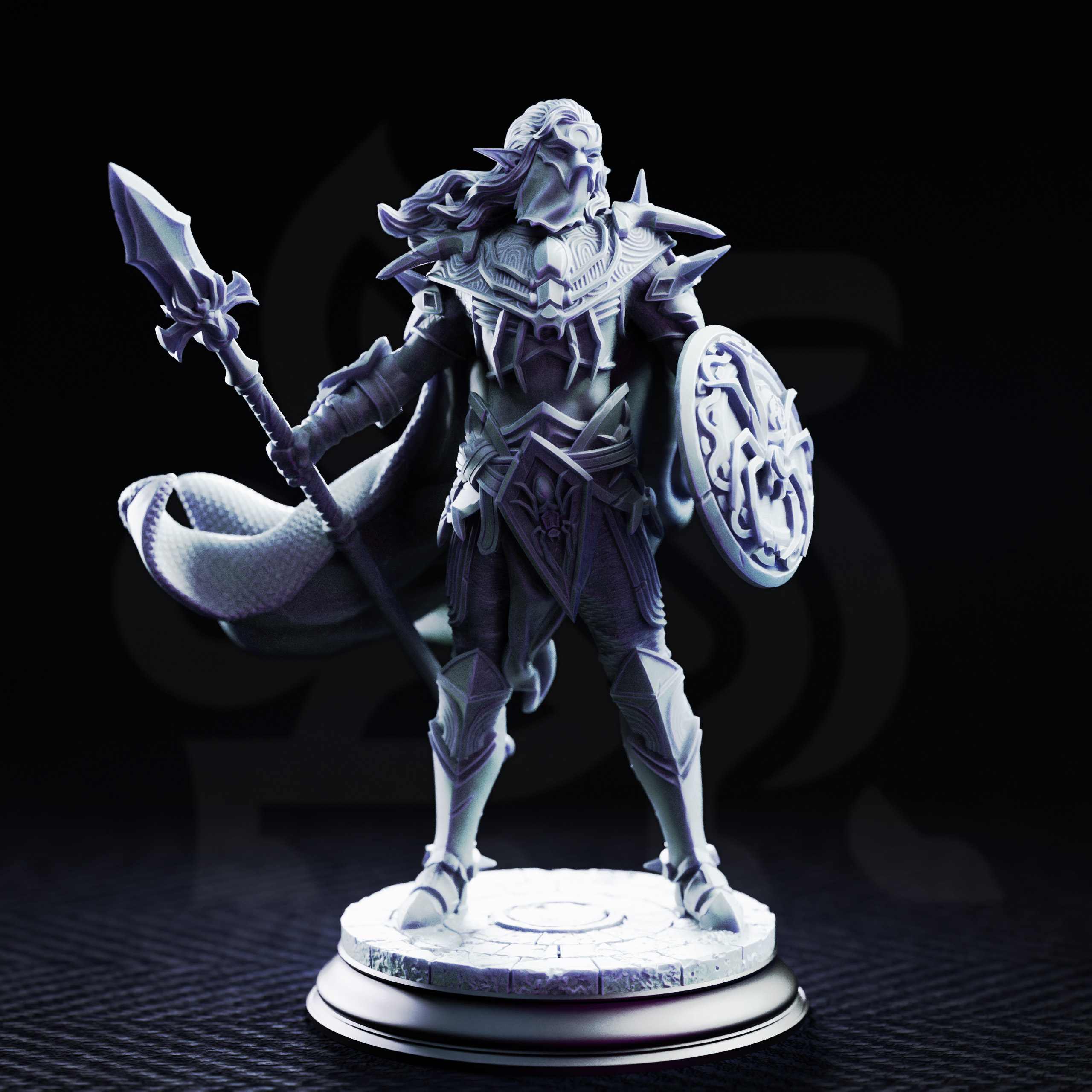 Unpainted resin miniature of Vessels of Irinax, elite drow soldiers