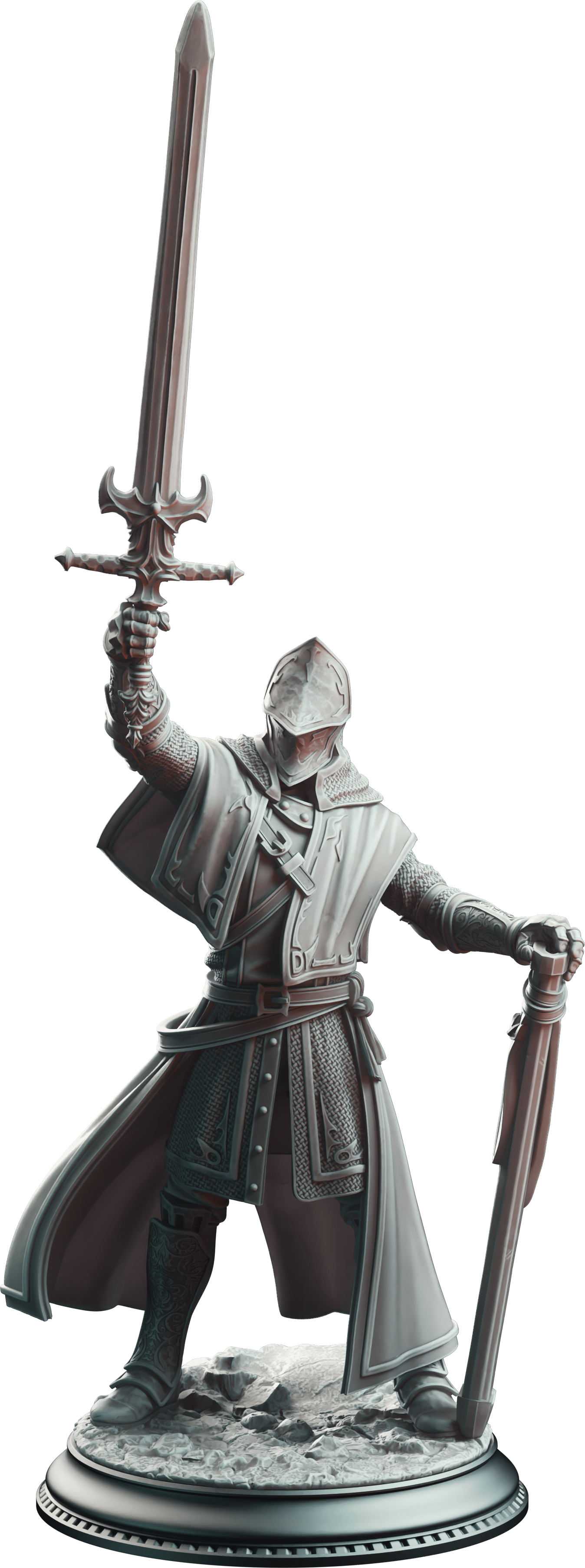 Unpainted resin miniature of Vicar Atticus - The Priest Knight — view 4 of 4