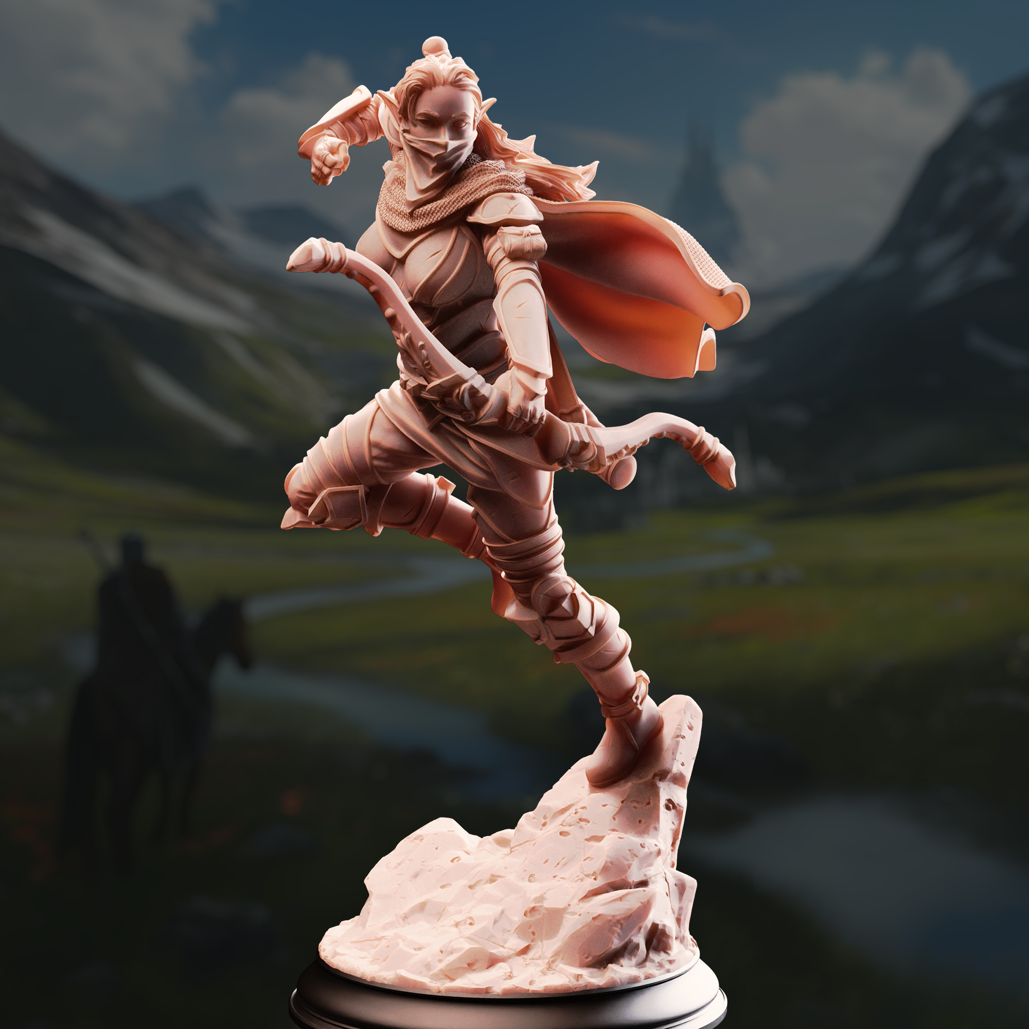Unpainted resin miniature of Virana, devil hunter — view 4 of 6