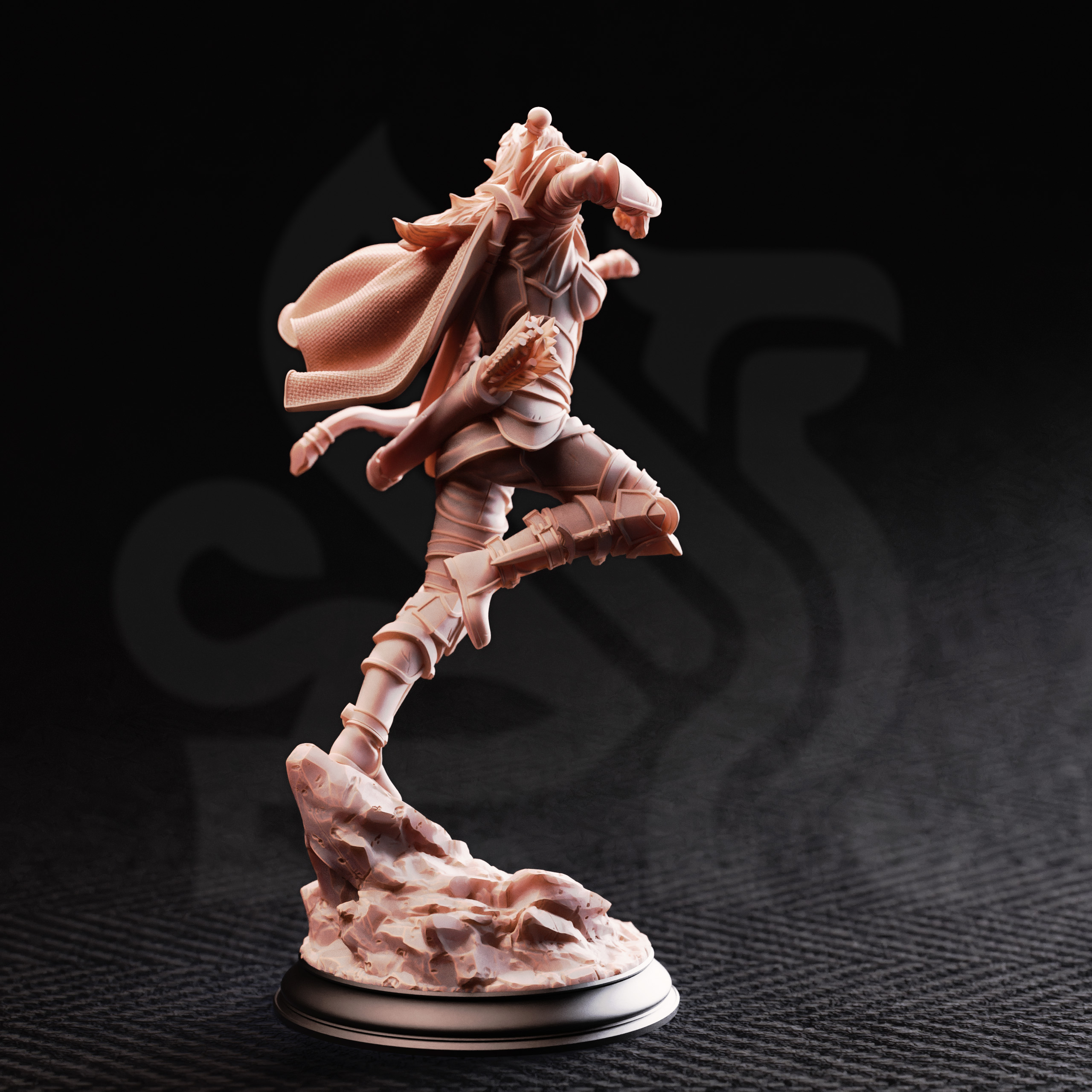 Unpainted resin miniature of Virana, devil hunter — view 5 of 6