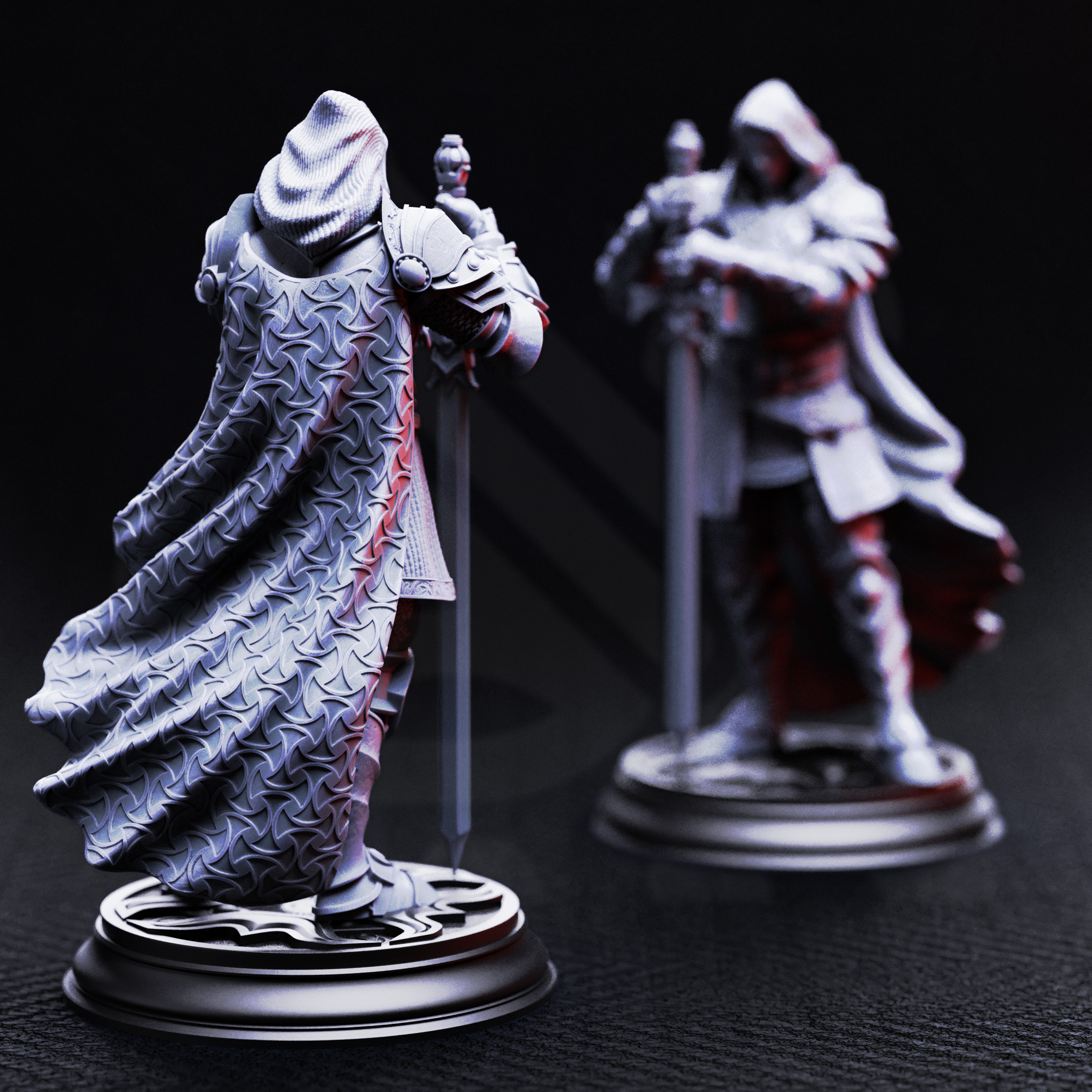 Unpainted resin miniature of Visage, the faceless knight — view 3 of 4