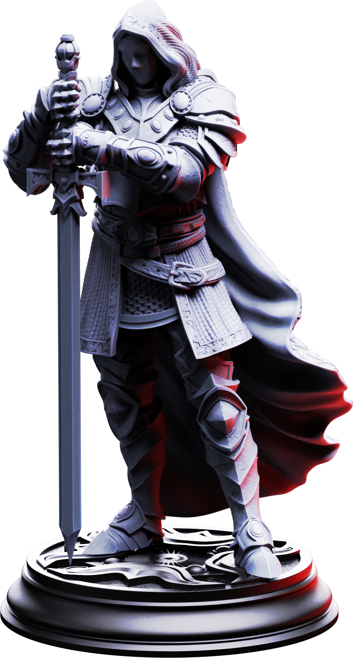 Unpainted resin miniature of Visage, the faceless knight — view 4 of 4